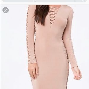 Bebe Lace Up Slinky Midi